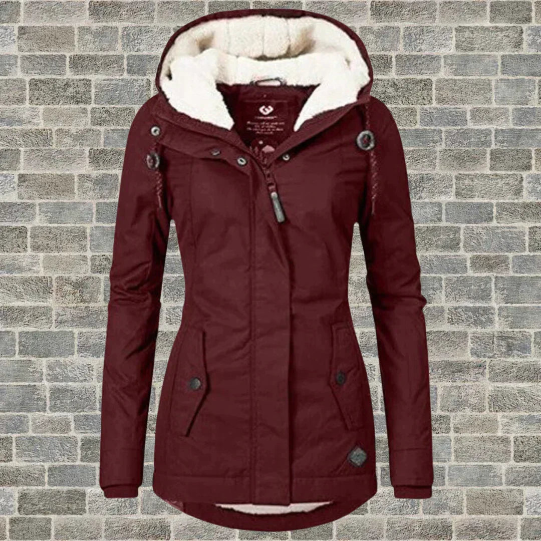 Hooded Coat with Practical Pockets for Autumn and Winter
