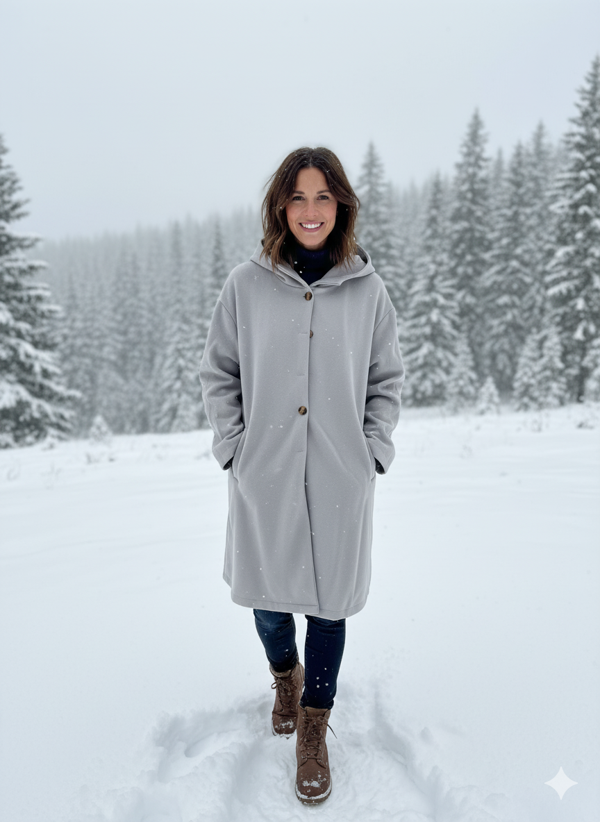 Women's Elegant Windproof Coat with Comfortable Hood