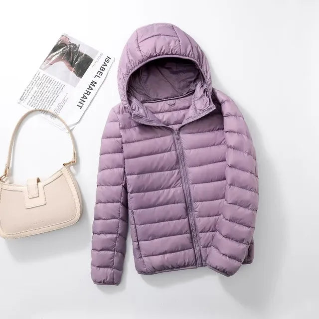 Women's Ultralight Packable Down Coat with Hood