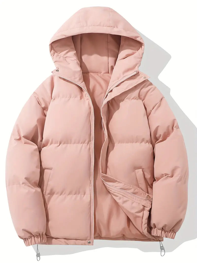 Women's Warm Hooded Winter Jacket with Classic Design