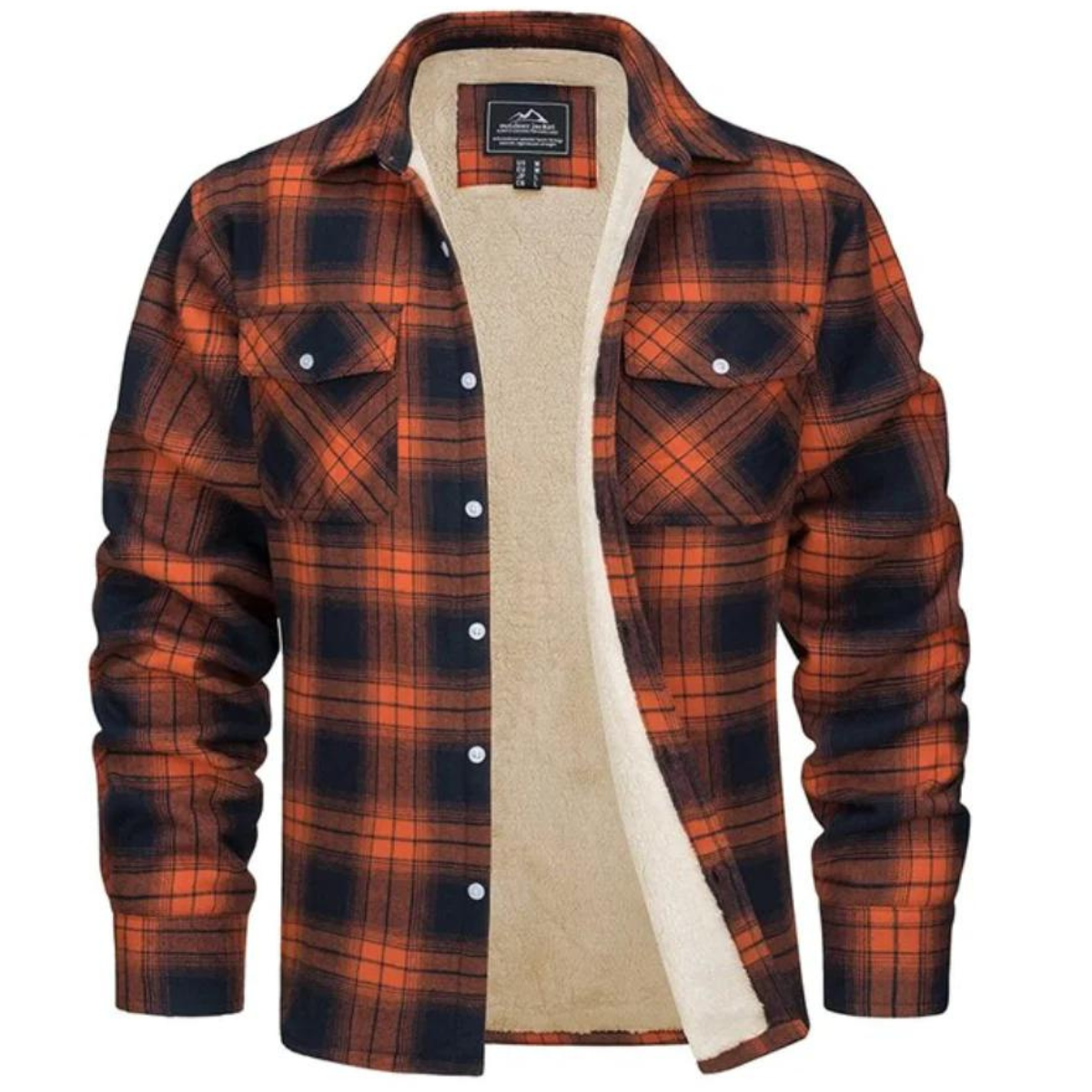 Women's Fleece-Lined Check Jacket with Hood and Relaxed Fit