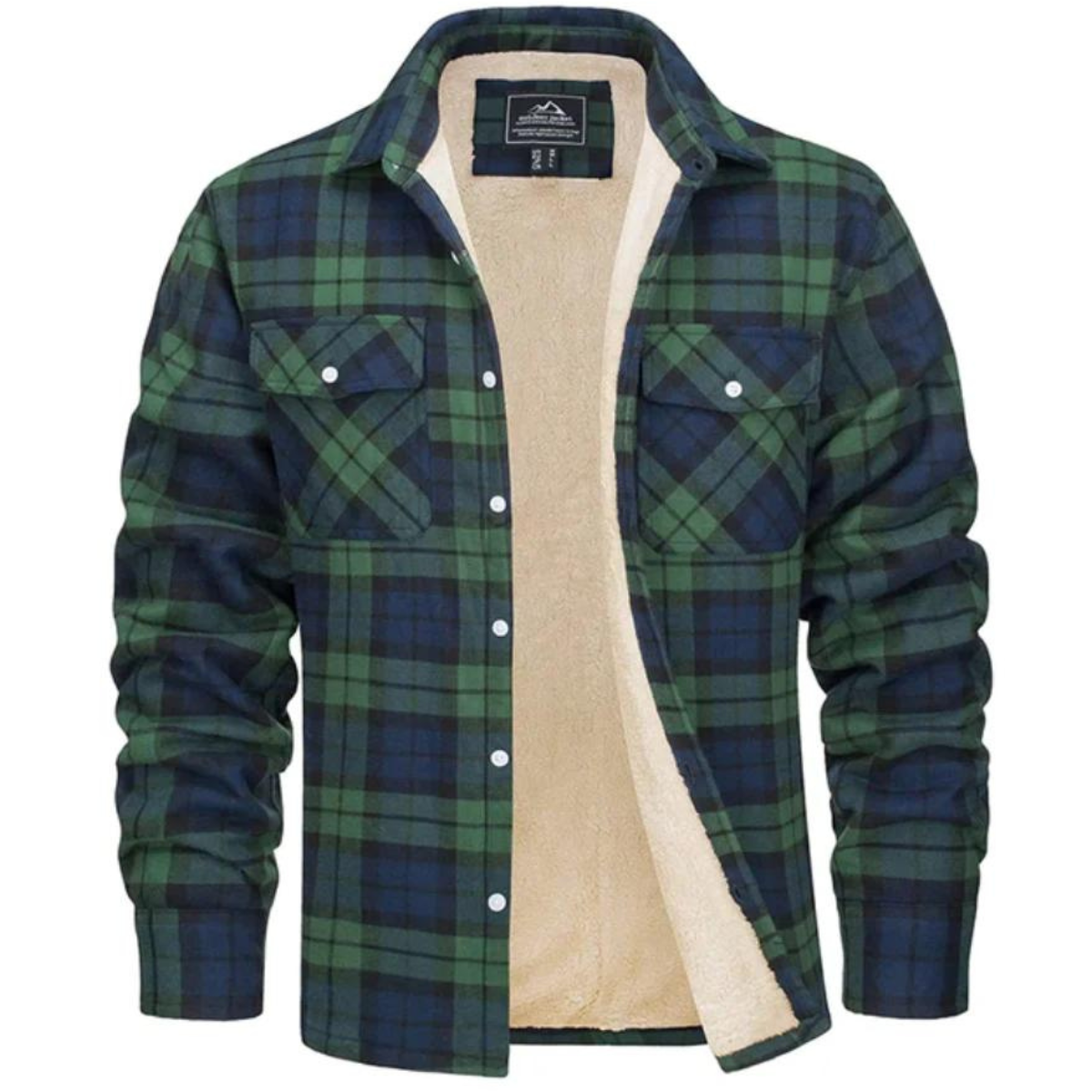 Women's Fleece-Lined Check Jacket with Hood and Relaxed Fit