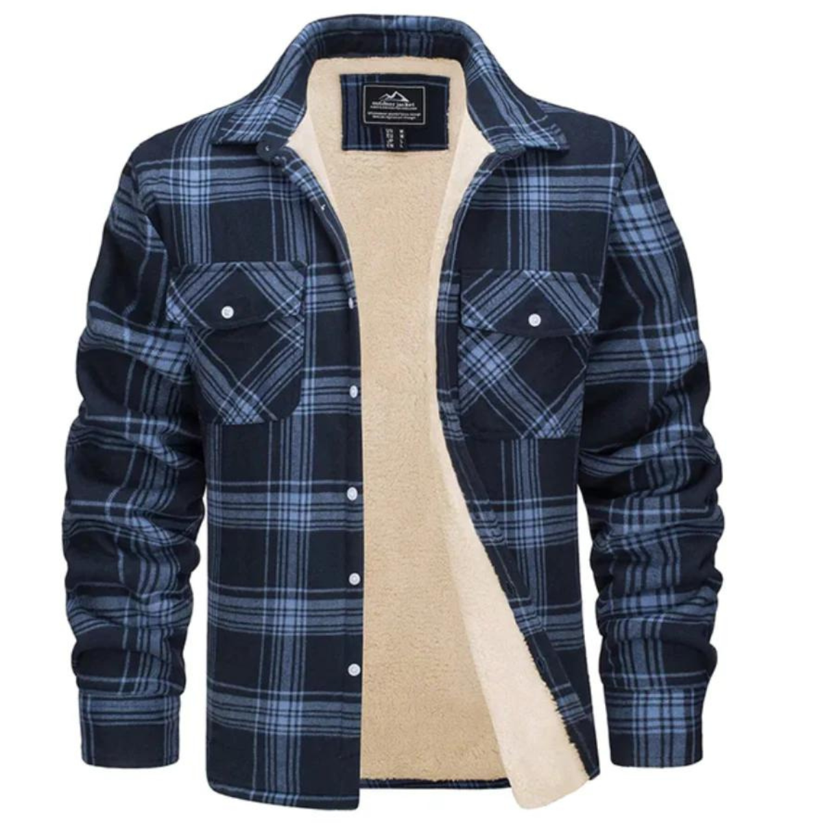 Women's Fleece-Lined Check Jacket with Hood and Relaxed Fit
