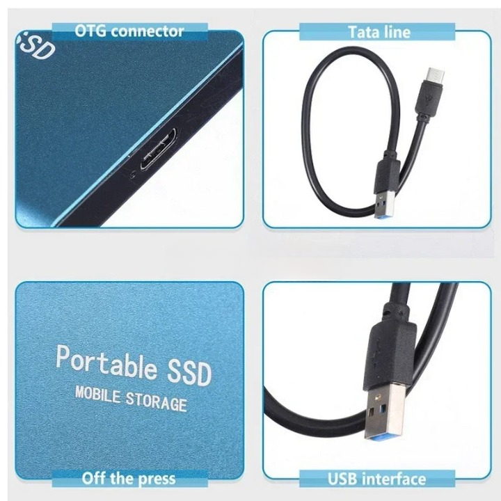 Portable External SSD 64GB with USB-C and Up to 1050MB/s