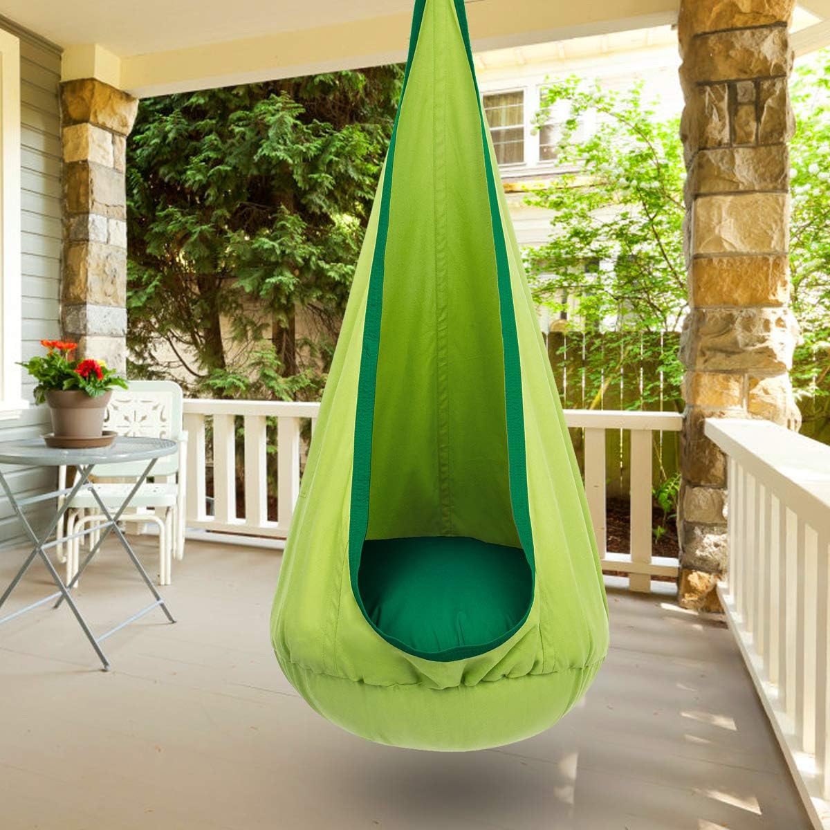 Kids' Hanging Pod Swing with Inflatable Cushion for Play and Rest
