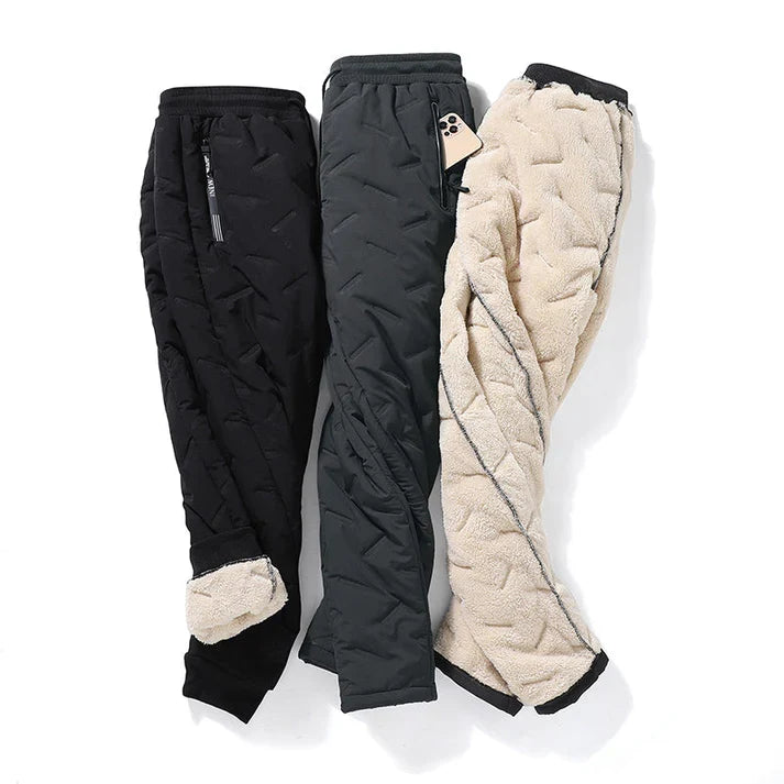 Men's Fleece-Lined Winter Joggers with Waterproof Outer Layer
