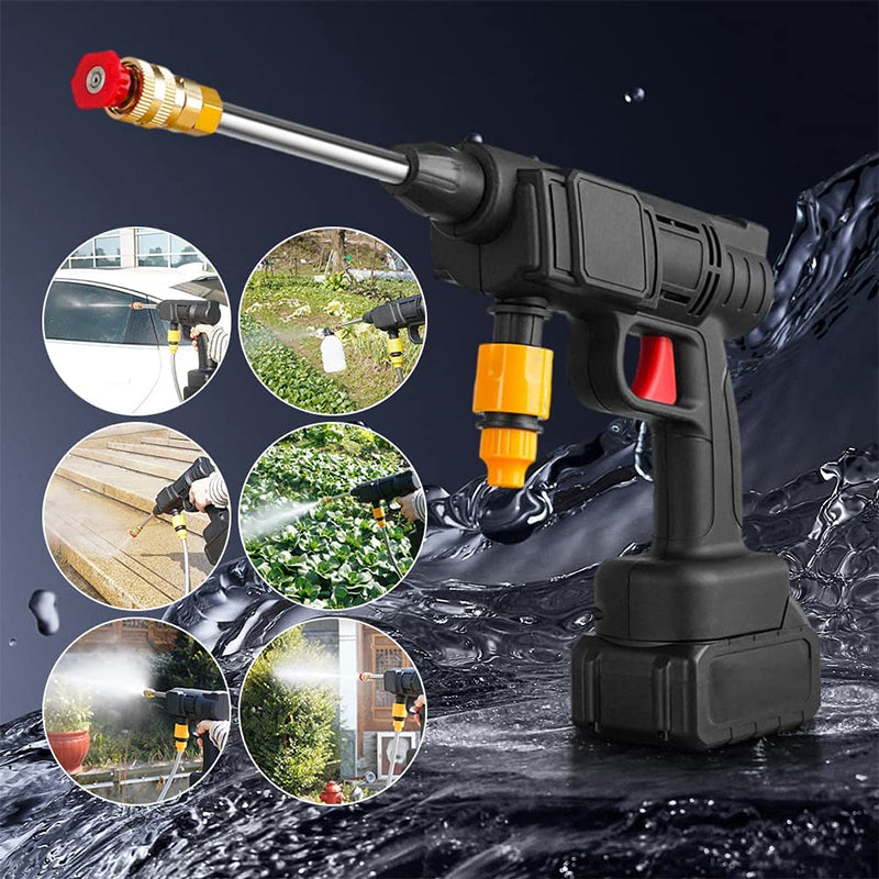 Cordless Pressure Washer Gun with 22 Bar Motor and Two Nozzles