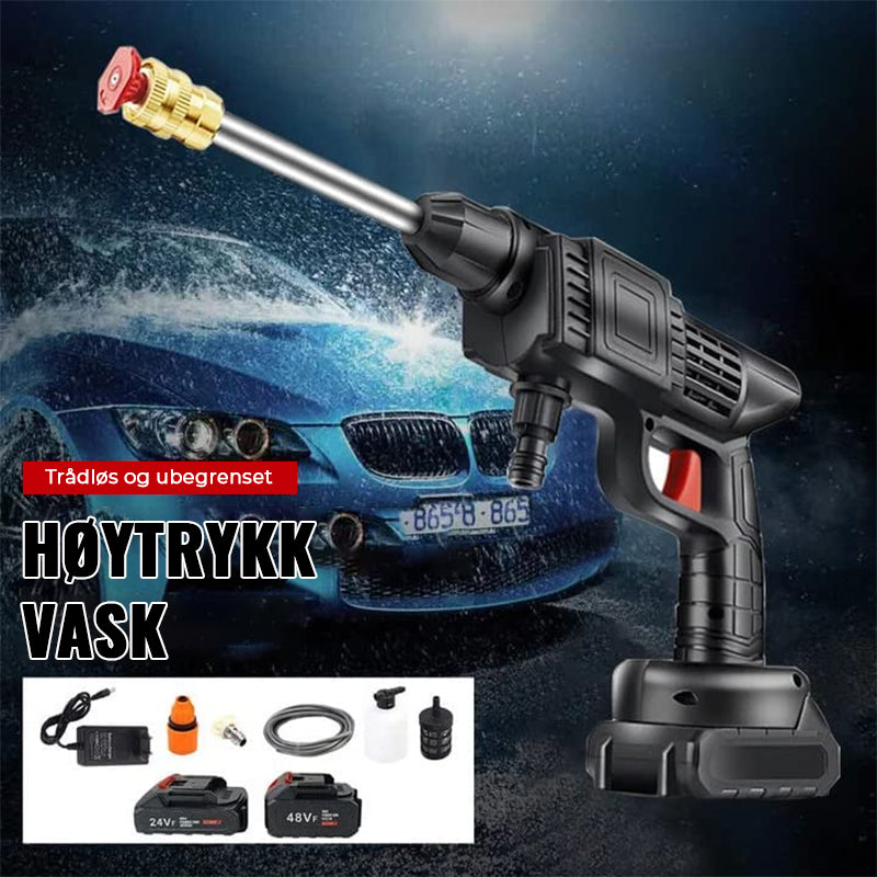 Cordless Pressure Washer Gun with 22 Bar Motor and Two Nozzles