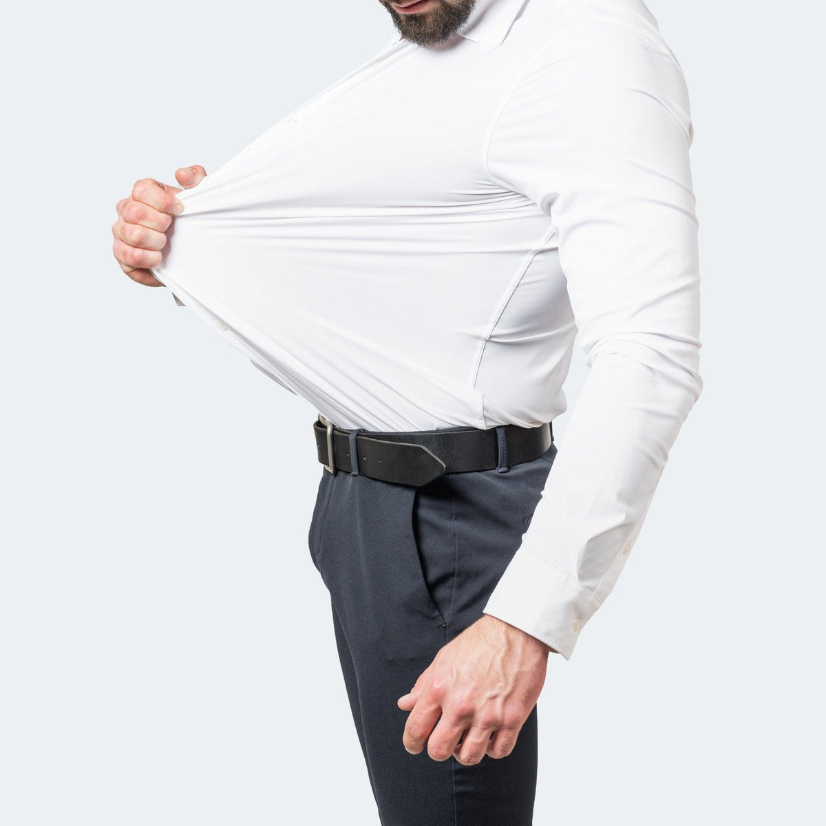 Men's Dress Shirt with Non-Iron Stretch Fabric for Work and Leisure