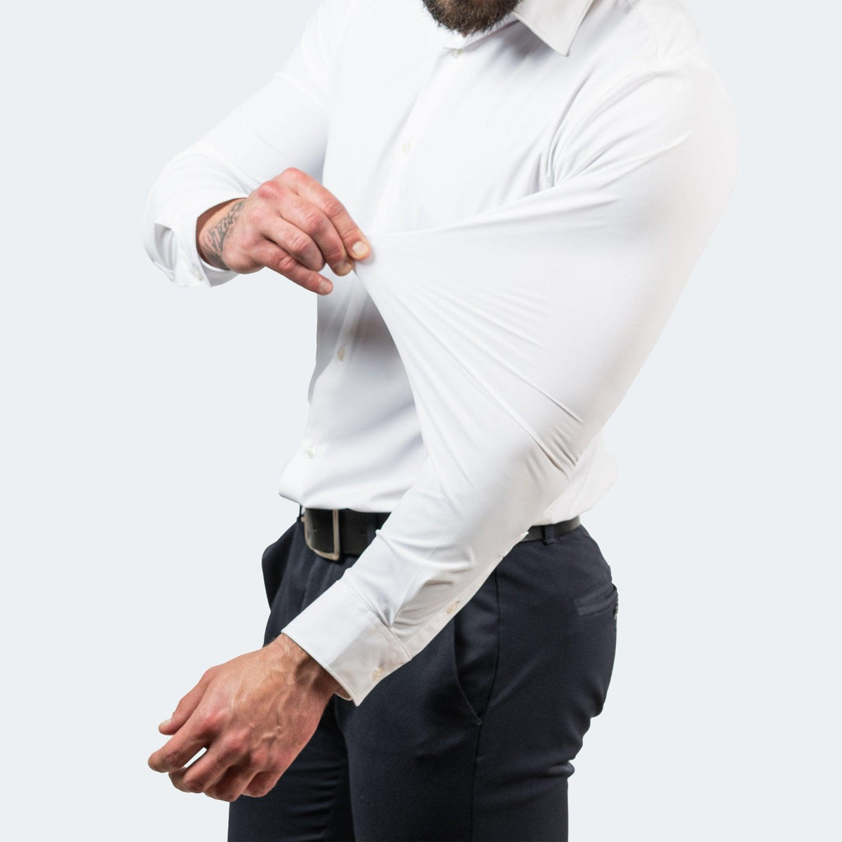 Men's Dress Shirt with Non-Iron Stretch Fabric for Work and Leisure