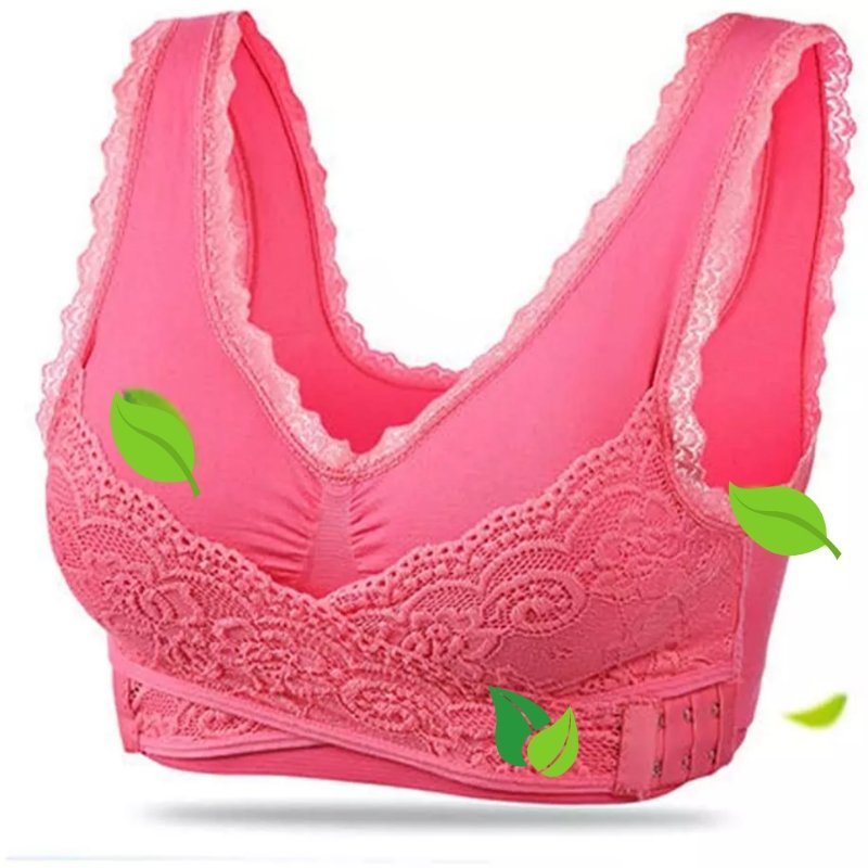 Women's Wire-Free Lace Bra with Adjustable Cross-Back Straps