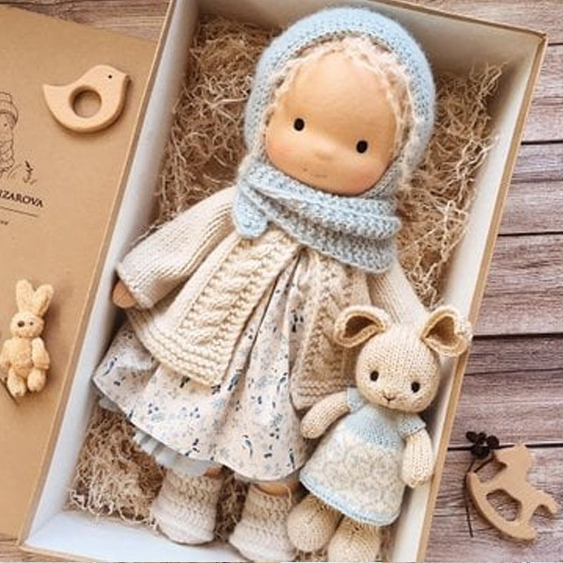 Kids' Handmade Waldorf Doll in Organic Cotton with Soft Filling