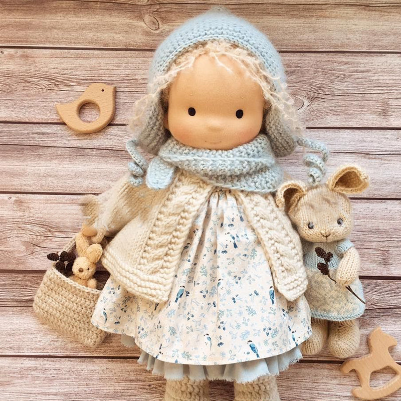 Kids' Handmade Waldorf Doll in Organic Cotton with Soft Filling
