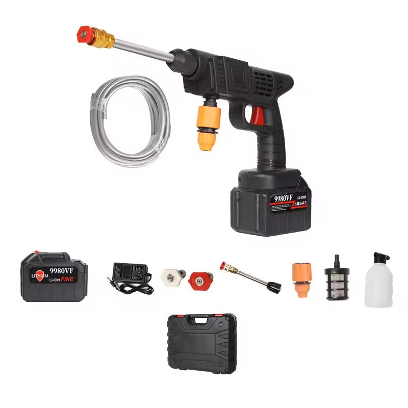 Cordless Pressure Washer Gun with 22 Bar Motor and Two Nozzles