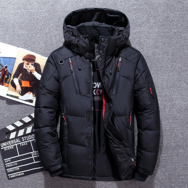 Men's Padded Winter Jacket with Adjustable Hood