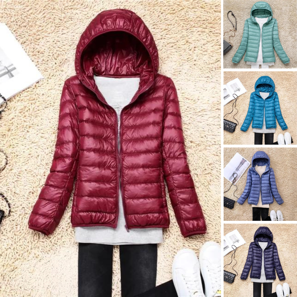 Women's Ultralight Packable Down Coat with Hood