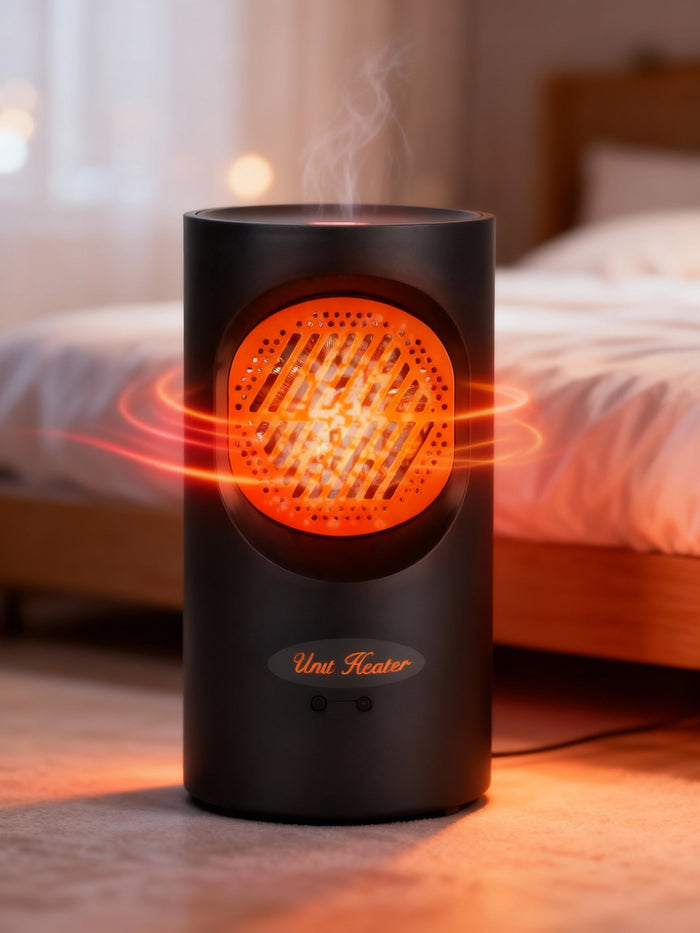Mini-chauffage électrique portable de 300 W | Élément chauffant en spirale, 7 pales de ventilateur | Fonctionnement silencieux