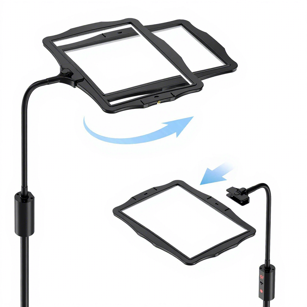 Magnifying Floor Lamp with 3x LED Lens and Flexible Gooseneck