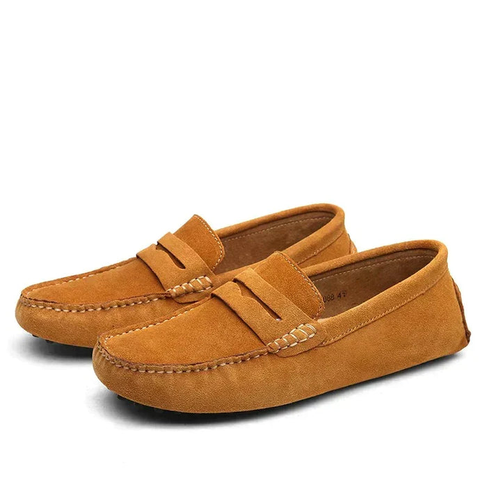 Körloafers i mocka för herr, slip-on-modell med gummisula