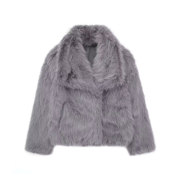 Women's Oversized Faux Fur Jacket Open Front Shaggy