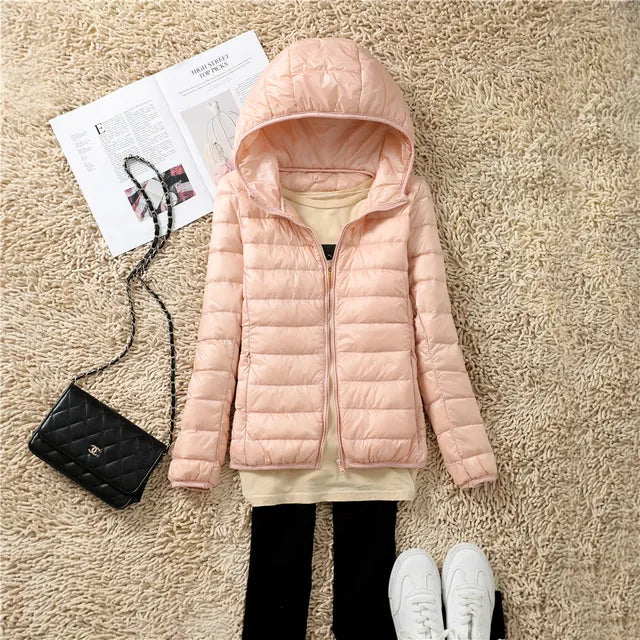 Women's Ultralight Packable Down Coat with Hood