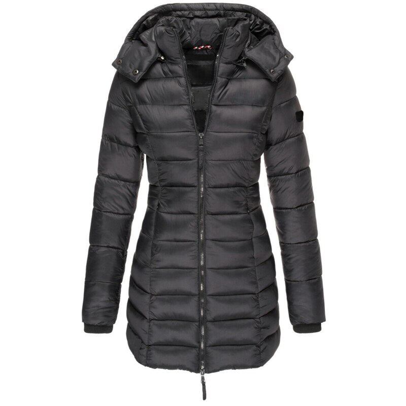 Unisex Padded Winter Jacket with Hood and Zip