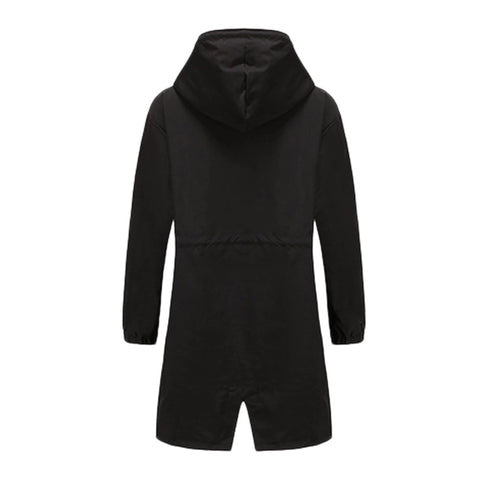 Women's Long Trench Coat with Hood for Spring and Autumn