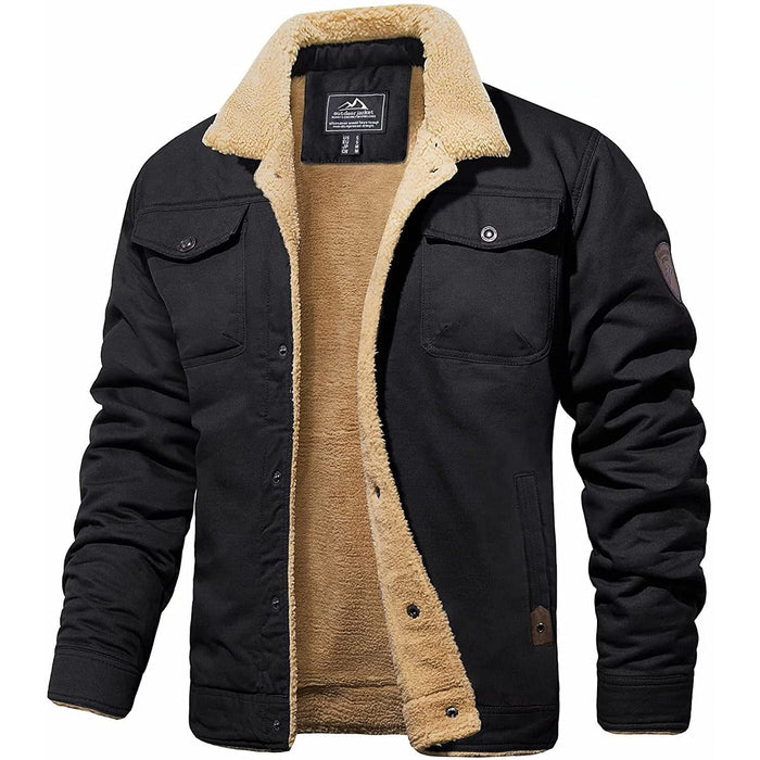 Men's Bomber Jacket with Thermal Lining and Windproof Shell