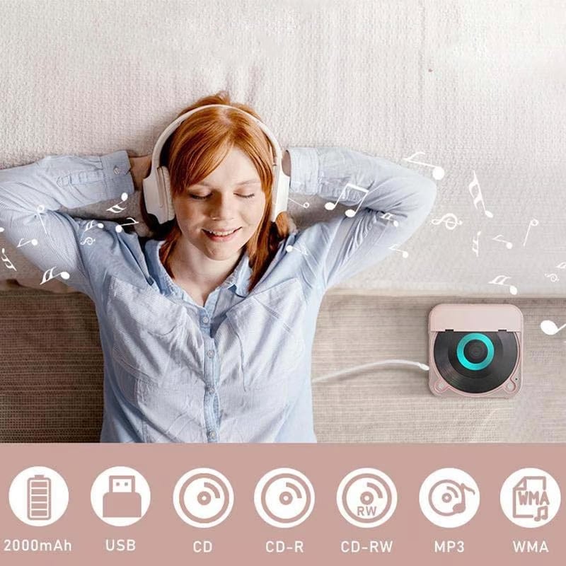 Portable Bluetooth CD Player with Hi-Fi Sound and USB-C Charging