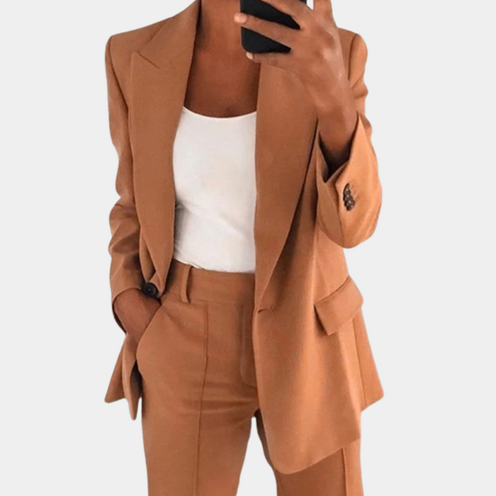 Conjunto de duas peças para mulher, com cós elástico e parte de cima larga