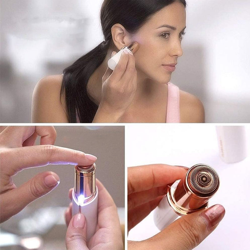 Women's Facial Hair Remover with USB Charging and Lipstick Design