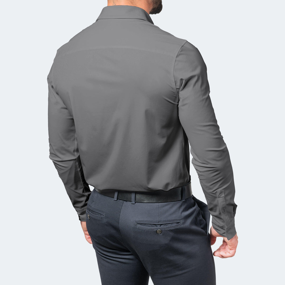 Men's Dress Shirt with Non-Iron Stretch Fabric for Work and Leisure