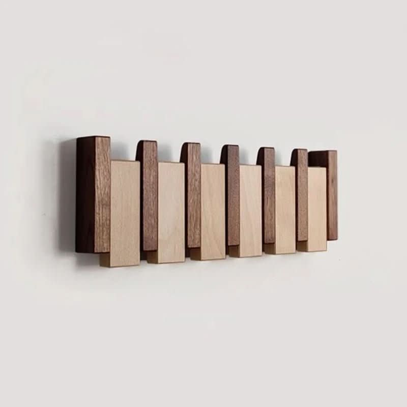Piano Key Wall Coat Rack with Foldable Hooks for Hallway