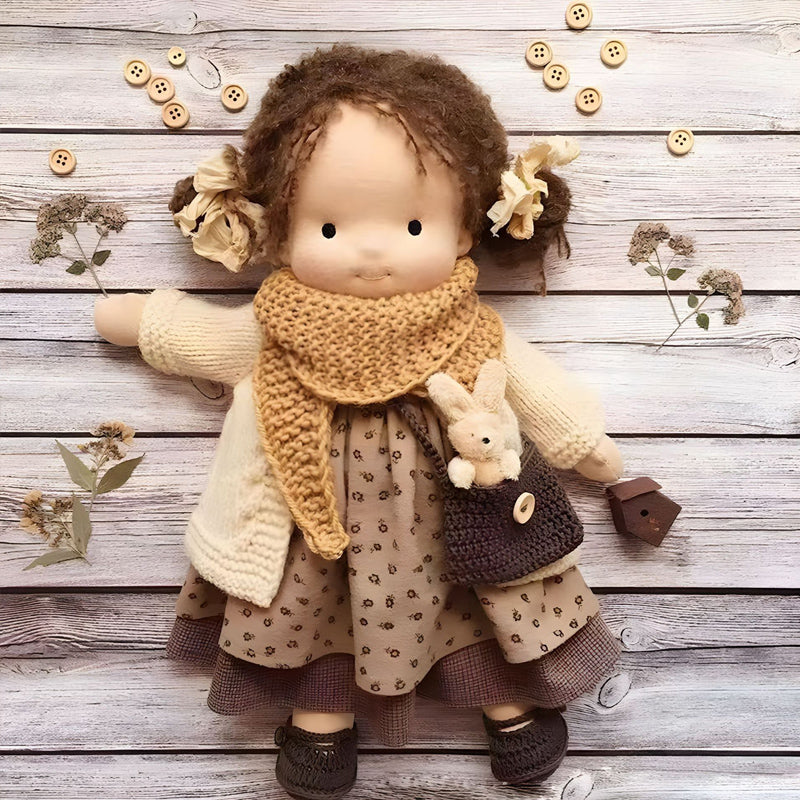 Kids' Handmade Waldorf Doll in Organic Cotton with Soft Filling
