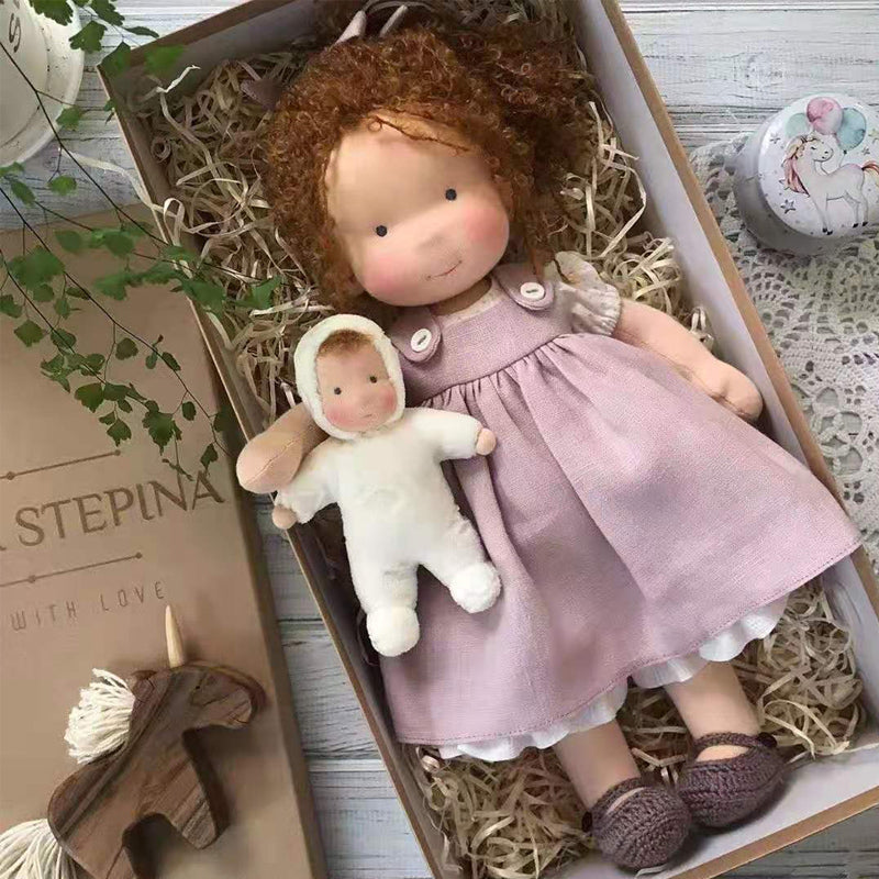 Kids' Handmade Waldorf Doll in Organic Cotton with Soft Filling