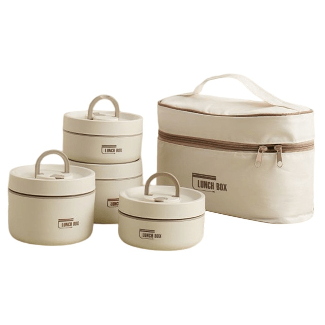 Insulated Stainless Steel Lunch Box with Carry Bag for Hot Meals