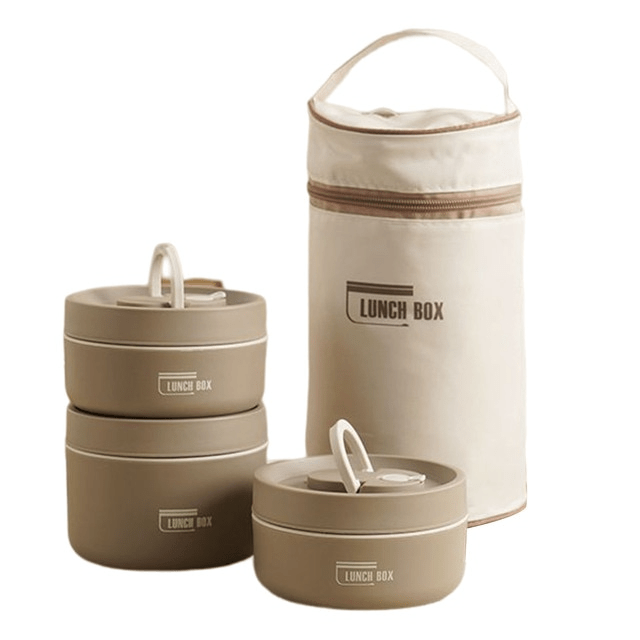 Insulated Stainless Steel Lunch Box with Carry Bag for Hot Meals