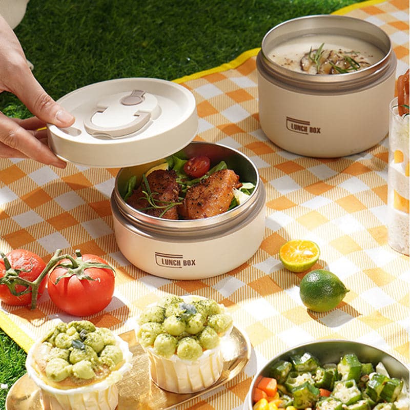 Insulated Stainless Steel Lunch Box with Carry Bag for Hot Meals