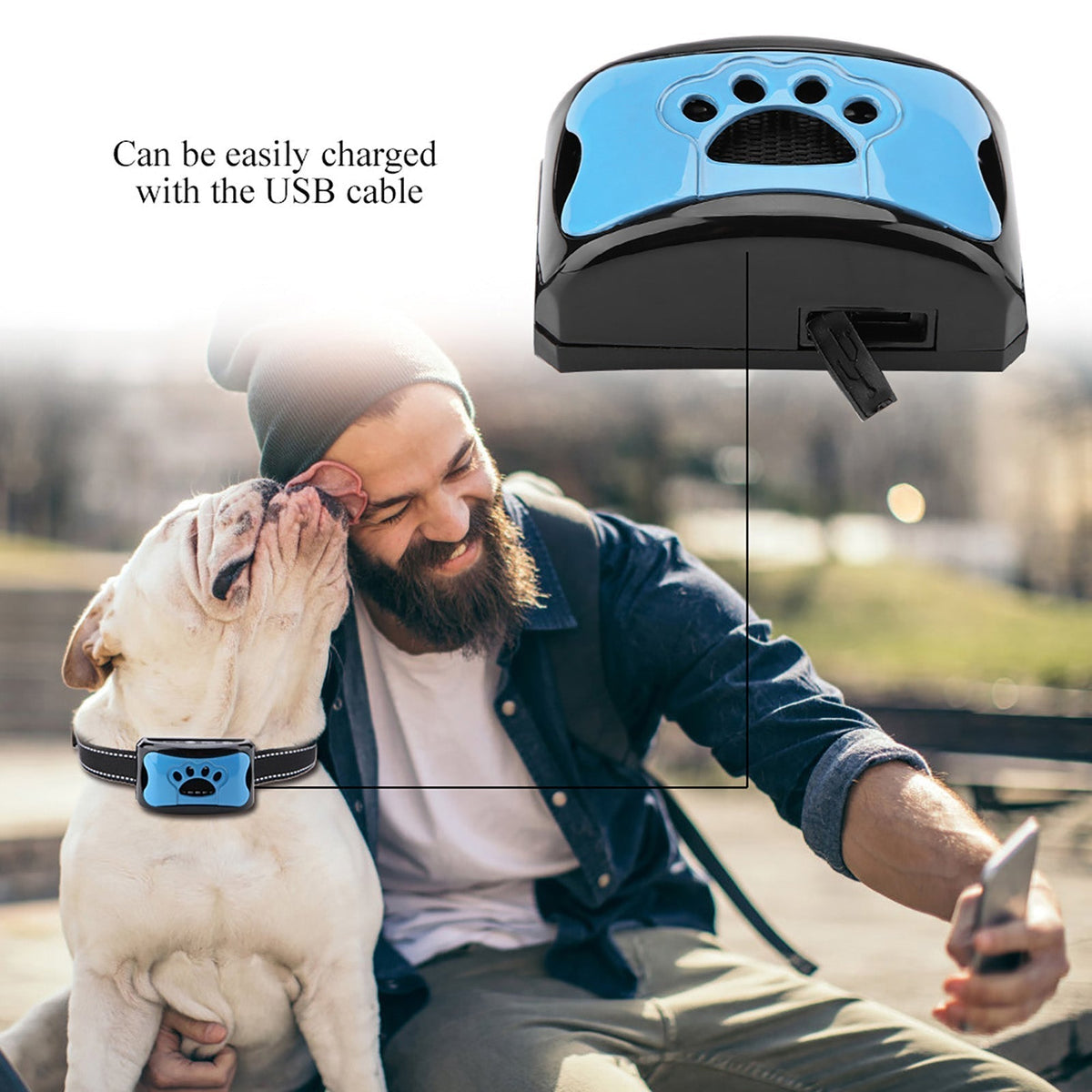 Anti-Bark Dog Collar with Ultrasonic Sound and Vibration