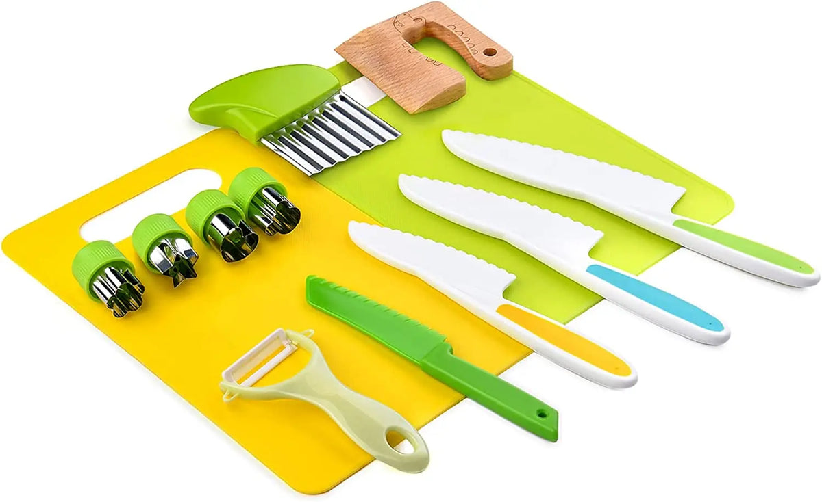 Kids' Montessori Cooking Set with Child-Safe Knives and Peeler