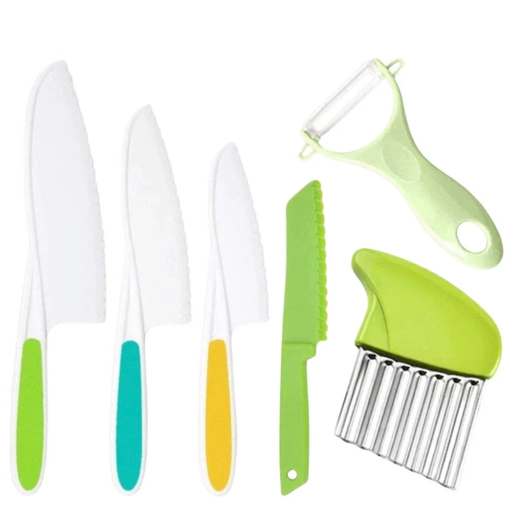 Kids' Montessori Cooking Set with Child-Safe Knives and Peeler