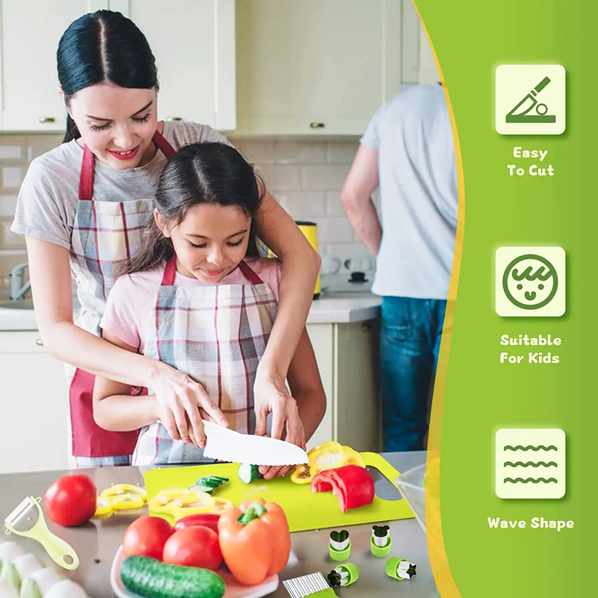 Kids' Montessori Cooking Set with Child-Safe Knives and Peeler