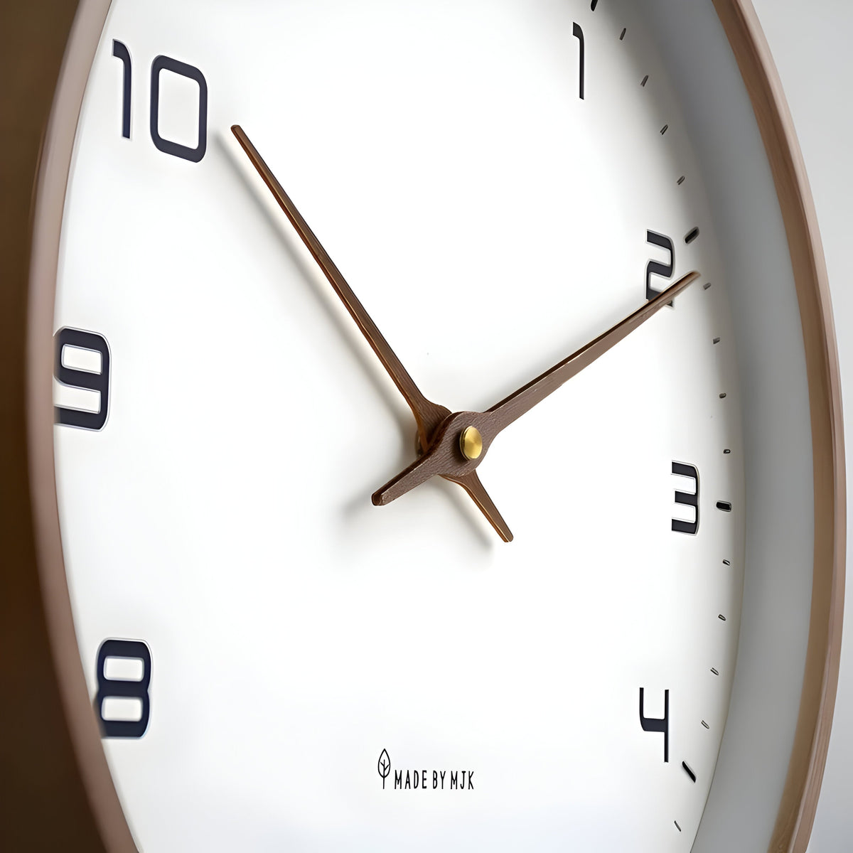 Silent Wooden Wall Clock with Modern Round Design