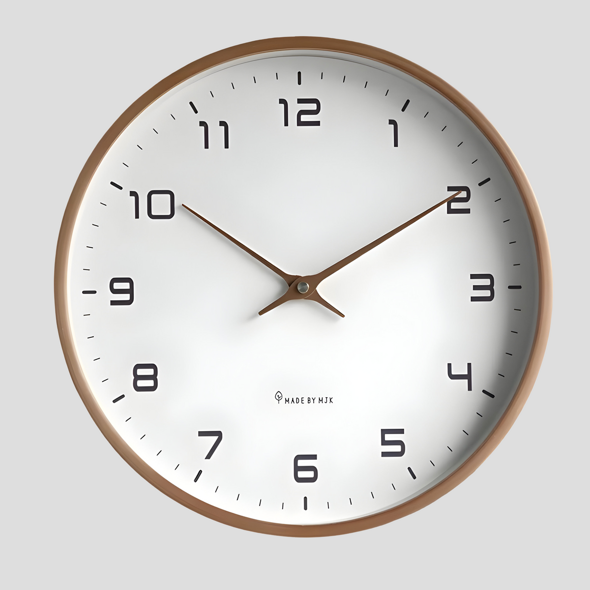 Silent Wooden Wall Clock with Modern Round Design