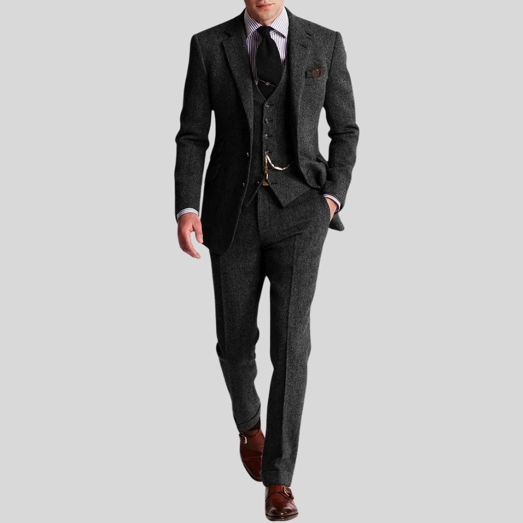 Men's 3-Piece Slim Fit Suit with Jacket, Waistcoat and Trousers