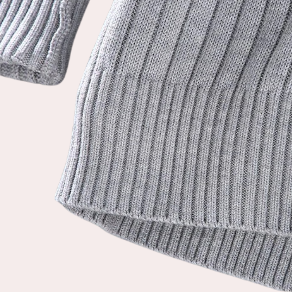 Men's Knitted Zip-Up Cardigan with Subtle Knit Details