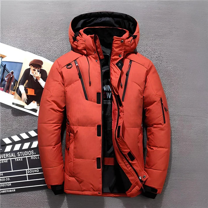 Veste d’hiver matelassée pour homme avec capuche réglable
